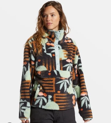 New $89 Billabong switchback mock neck pullover Fleece black multi Size M - Image 1 of 4