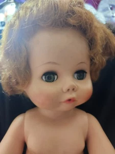 Vintage Madame Alexander Kathy Drink & Wet & Squeaks Puppe 17 Zoll SMARAGDGRÜNE AUGEN - Bild 1 von 10