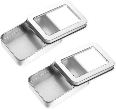 Estojo portátil palhetas de fio dental 2 peças, suporte de cotonete de metal algodão prata - Imagem 1 de 4