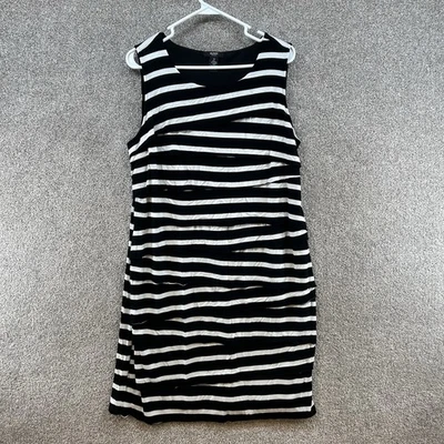 Alfani Women's Dress Size 1X Black White Striped Sleeveless Layered Pullover - Image 1 of 4