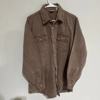 Cabelas Mens Size XL Button Down Brown Long Sleeved 100% Cotton Shirt rn 56835 - Image 1 of 4
