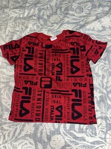 Fila Red Boys Tshirt Size 5/6 (R69) - Picture 1 of 5