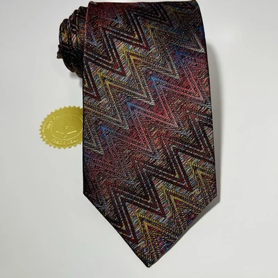 MISSONI Multicolor Zigzag Woven Silk Luxury Tie 57.5x3.75” NWOT NEW - image 1 of 4