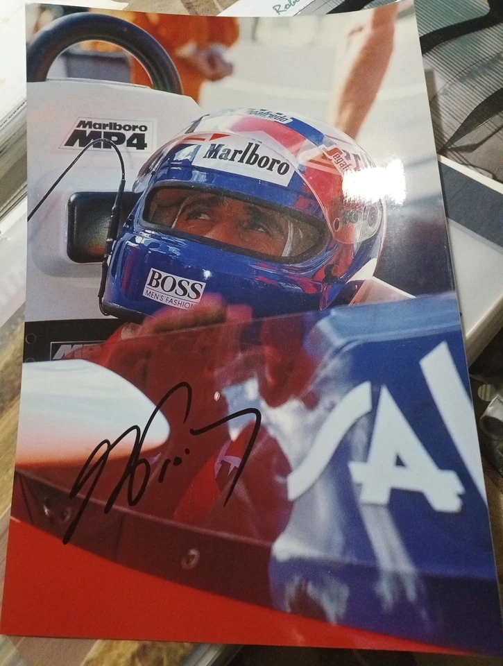 Foto firmada por el piloto de carreras Alain Prost 10x11 Foto 1 de 1