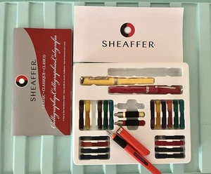 New Sheaffer Classic Maxi Kit Calligraphy Set 3 Nibs Pens 20 Ink Cartridges Gift - Picture 1 of 6