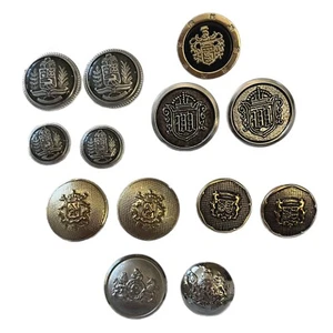 BUTTONS!  13 ‘Family Crest’ Vtg to Current Assorted Colors & Sizes Shank Backs - Picture 1 of 3