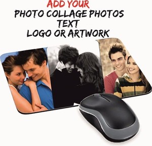 PERSONALISED MOUSE MAT PAD PRINT COLLAGE PHOTO LOGO CUSTOM TEXT GIFT PRESENT