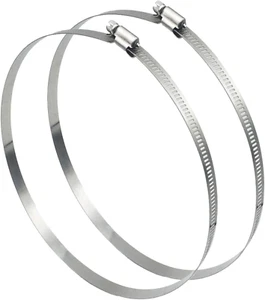 2Pcs 12"(Diameter) Adjustable 304 Stainless Steel Duct Clamps Hose Clamp Pipe Cl - Picture 1 of 12