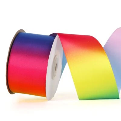 2" x 25 Yards Multicolor Rainbow Ribbon Polyester Perfect for Gift Wrapping W... - Image 1 of 4