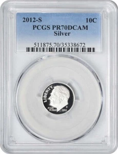 2012-S Roosevelt Dime PR70DCAM Silver PCGS - Picture 1 of 2