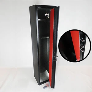 6 GUN CABINET EXTRA WIDE AND DEEP WITH BUILT IN AMMUNITION SAFE NEW - Picture 1 of 3