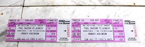Vintage Pair Smokey Robinson Concert Tickets- Dated Aug. 13, 1989-Saratoga, CA - Picture 1 of 9