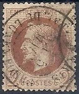 1862-70 FRANCIA USATO NAPOLEONE 2 CENT - FR628 - Picture 1 of 1