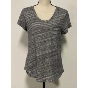 Camiseta Ann Taylor LOFT Vintage Suave Manga Corta Gris Jaspeado Talla S - Imagen 1 de 5