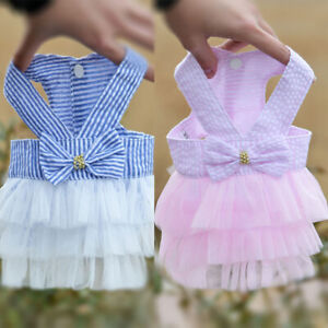 Small Dog Dress Clothes Outfit Puppy Lace Tutu Skirt Cat F Yorkie Party Wedding