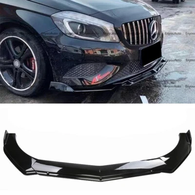 For Mercedes-Benz CLA200 CLA250 Front Bumper Lip Spoiler Splitter Glossy Black - Image 1 of 4