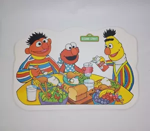 Mantel individual vintage de Plaza Sésamo Elmo Bert & Ernie 17" x 12" B Of A Inc. - Imagen 1 de 8