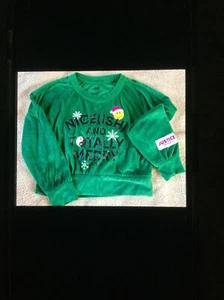 Justice Green Velour Girls XS Holiday Sweatshirt - Picture 1 of 6
