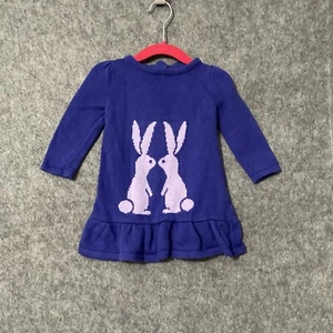 Gymboree Lavender Bunny Purple Bunnies Sweater Dress Girls 6-12months - Bild 1 von 3