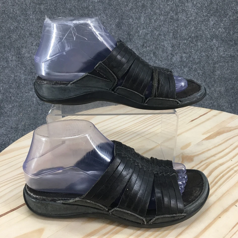 Ariat Sandals Womens 7 B Costa Casual Slip On Huarache Slides Black Leather - Image 1 of 4