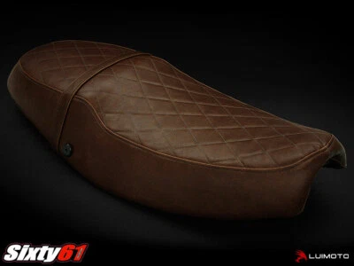 Funda de asiento Triumph Thruxton 2004-2015 marrón oscuro aspecto de cuero Luimoto Foto 1 de 4