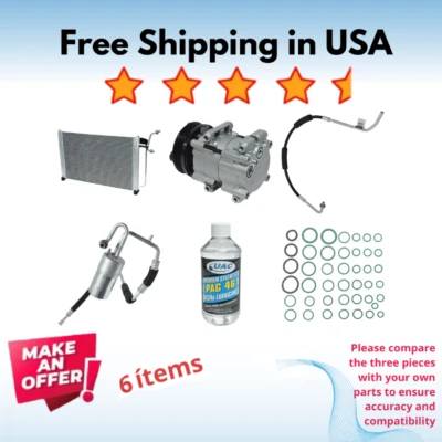 Compresor, condensador y secadores aire acondicionado apto para Ford Taurus 1994-1995, Mercury Sable 1994 Foto 1 de 4