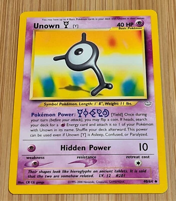 Unown [Y] # 40/64 Uncommon Neo Revelation 2001 Pokemon Near Mint to Mint Vintage - Bild 1 von 4