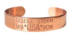 Operation Desert Storm MIA USA POW MASSIVES KUPFER Armreif Armband Größe 7 - Bild 1 von 6