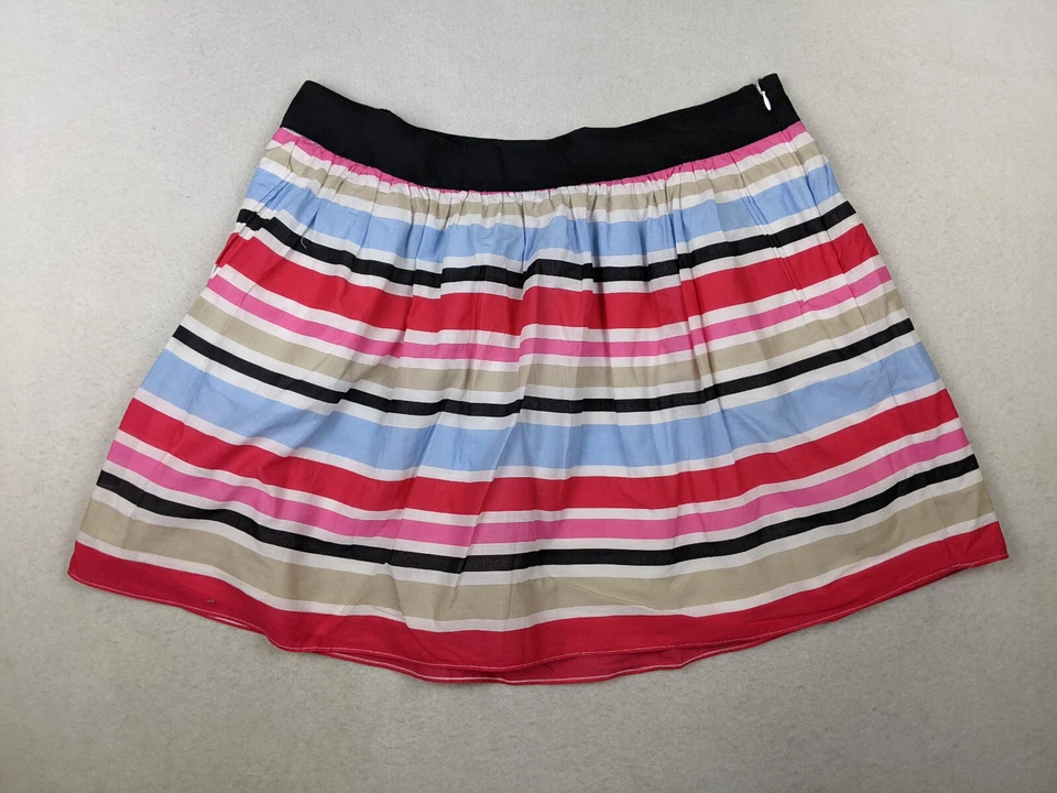 CYNTHIA ROWLEY - FALDA MUJER PNK AZUL BLANCO RAYAS ALGODÓN LÍNEA A - TALLA 16 Foto 1 de 4