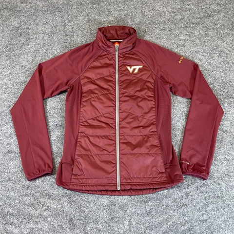 Virginia Tech Hokies Jacket Womens Small Maroon Full Zip Columbia Omni Heat S Cover