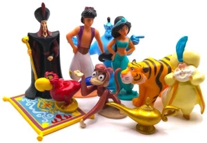 ALADDIN Figure Play Set DISNEY PVC TOY Jafar JASMINE Genie RAJAH Iago CARPET Abu - Picture 1 of 3