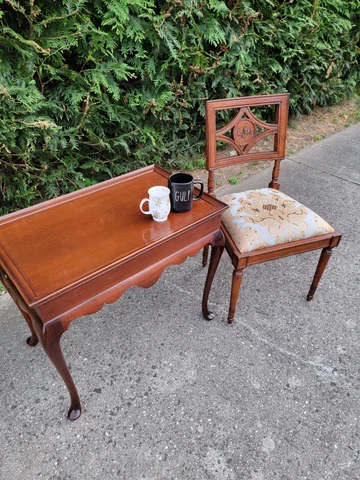 Queen Anne Mahogany Coffee Table with Double Sided Extension English Tea Table Cover