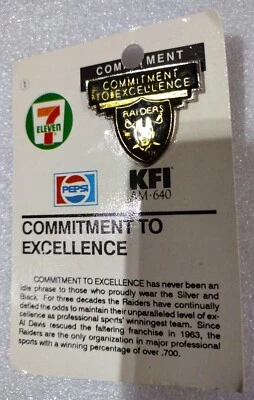 Broche colecionável 1988 Las Vegas Raiders lapela Oakland Los Angeles Raiders - Imagem 1 de 4