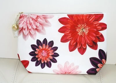 Nuevo Estuche de Maquillaje de Viaje Floral Rojo Blanco Rosa Bolso de Cosméticos Bolso sin asas Foto 1 de 3
