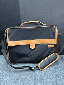 Hartmann Leather Nylon Briefcase Laptop Case Bag Shoulder Strap New Vintage - Picture 1 of 8