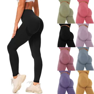 Women's Tik Tok Anti-Cellulite Leggings High Waist Push Up Yoga Pants Sports Gym - Picture 1 of 26