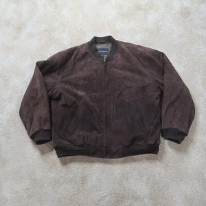 Croft and Barrow Suede Leather Coat Jacket Men's XL Full Zip Insulated Brown - Picture 1 of 10