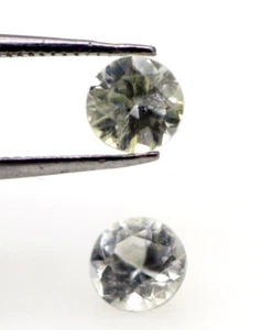 Zafiro blanco natural incoloro certificado sin tratar 2 piezas gemas sueltas 0,59 quilates - Imagen 1 de 11