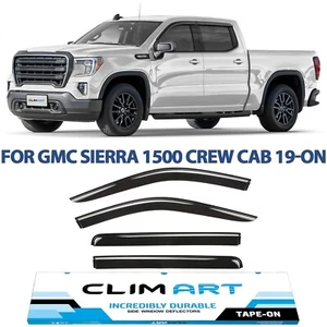 Side Window Deflectors Rain Guards for 2019-2025 GMC Sierra 1500 Crew Cab - Foto 1 di 9