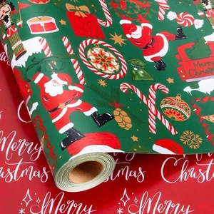 MAYPLUSS Weihnachten Nussknacker Geschenkpapier Rolle - 17 Zoll x 33 Fuß - Metallic - Bild 1 von 6