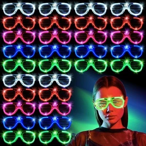 70 Packs LED Glasses 5 Neon Colors glow in the dark party supplies Favor for ... - Picture 1 of 9