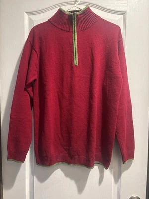 Suéter Woolovers Vintage Para Hombre 100% Lana Pura Rojo Verde Manga Larga Talla M Foto 1 de 4