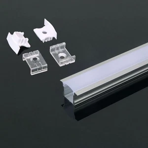 1 pz LED Strip Mounting Kit with Diffuser Aluminum 2000* 23*15.5mm Milky - Foto 1 di 1