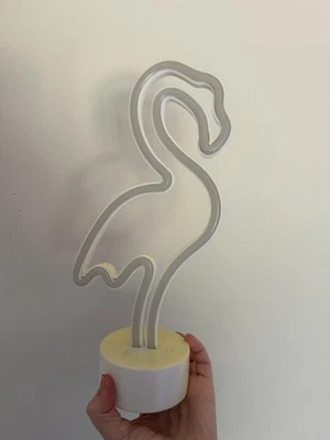 Lámpara Flamenco Rosa Neón Luz Vibrante LED Flamenco Luz Nocturna para Elegante Dec Foto 1 de 3