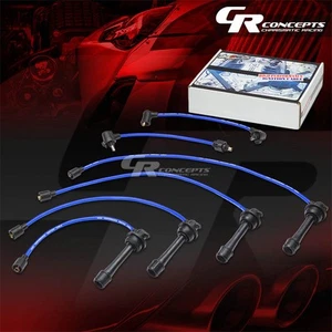 8MM SILICONE SPIRAL CORE SPARK PLUG IGNITION WIRE CABLE FOR 89-93 ST184 BLUE - Picture 1 of 1