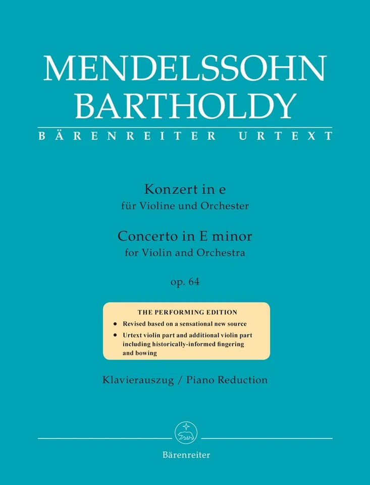Concerto in E min Violin & Orch(piano reduction)  Mendelssohn Bartholdy Urtext - Image 1 of 1