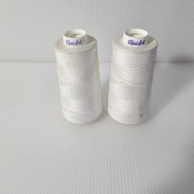 2 Maxilock Serger Thread White Spools Polyester Overlock Sewing - Image 1 of 3