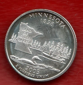 2005 - S 90% SILVER "Minnesota" STATEHOOD Washington Quarter! - Picture 1 of 2