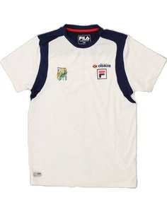 FILA Boys Graphic T-Shirt Top 11-12 Years White Colourblock Polyester BO16 - Picture 1 of 4