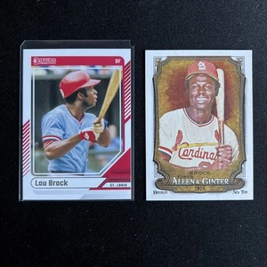 Lou Brock 2 Card MLB Baseball Trading Card Lot St Louis Cardinals HOF - Picture 1 of 3